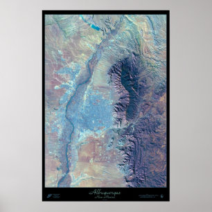 Affiche satellite d'Albuquerque, Nouveau-Mexique
