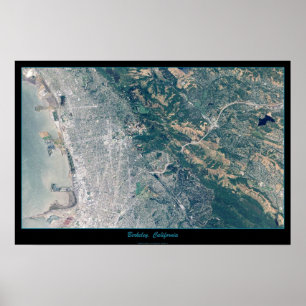 Affiche satellite de Berkeley, Californie