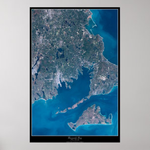 Affiche satellite de Buzzards Bay, Massachusetts
