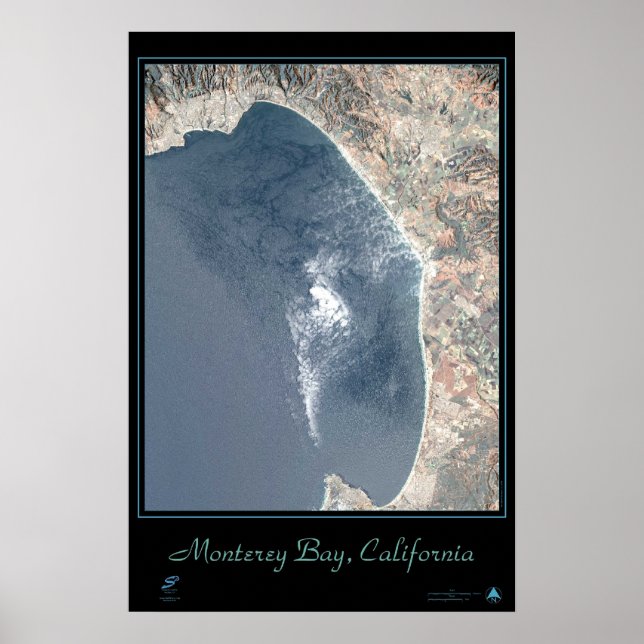 Affiche satellite de Monterey Bay, Californie (Devant)