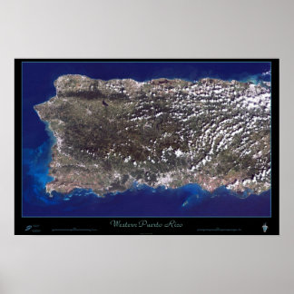 Affiche satellite de Porto Rico (occidental)