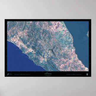 Affiche satellite de Rivas, Nicaragua