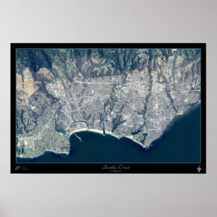 Affiche satellite de Santa Cruz, Californie