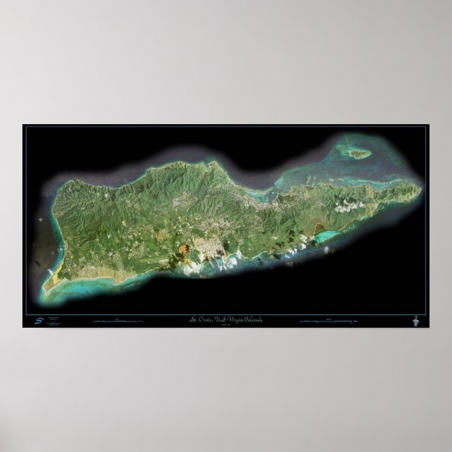 Affiche satellite des îles Vierges américaines de  (Devant)