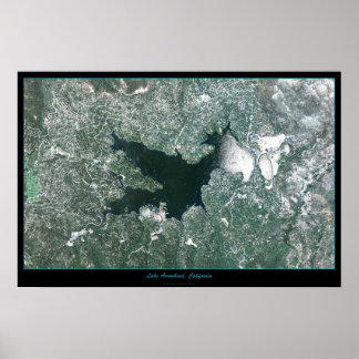 Affiche satellite du lac Arrowhead, Californie