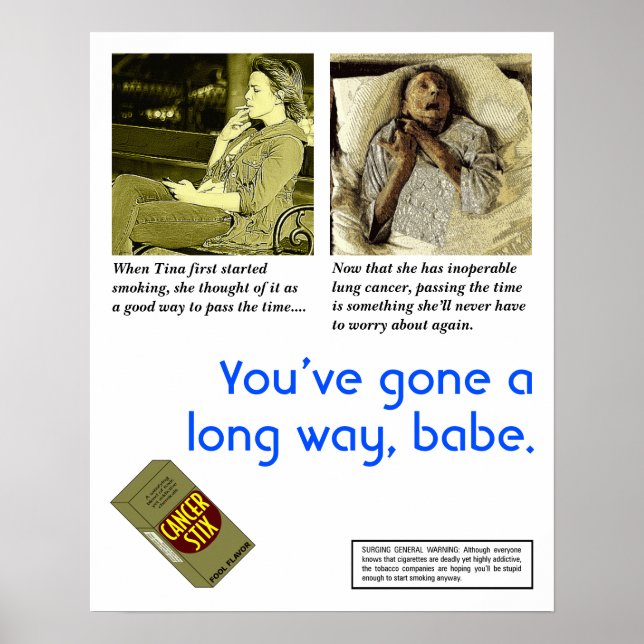 Affiche satirique anti-tabac (Devant)