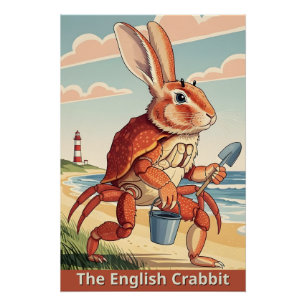 Affiche satirique de lapin drôle