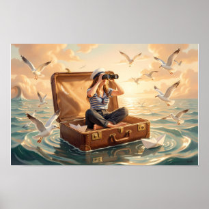 Affiche Sea Dreamer dans une valise flottante