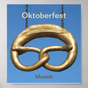 Affiche : Signe Munich de bretzel d'Oktoberfest