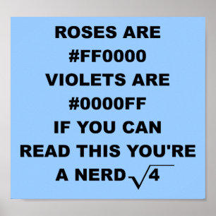 Affiche Signe Poésie Drôle Nerd Geek