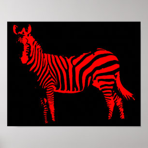 Affiche Signe Silhouette Rouge Zèbre
