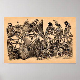 Affiche Skeletons (Calaveras) Vélos
