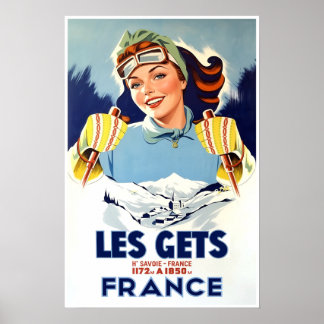 Affiche Ski Les Gets France