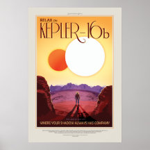 Affiche spatiale futuriste - Planet Kepler 16B