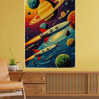 Affiche spatiale vintage Sci-Fi - Cosmic Adventure
