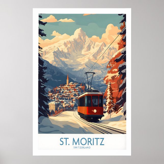 Affiche St Moritz Suisse 1 (Devant)