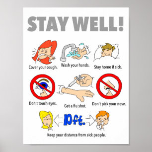 Affiche STAY WELL de 8,5 po x 11 po