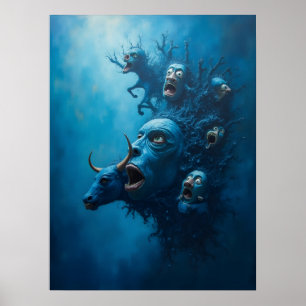 Affiche Surreal Blue Scream Creats