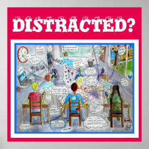 AFFICHE SYMPTÔMES DU TDAH "Distrait"