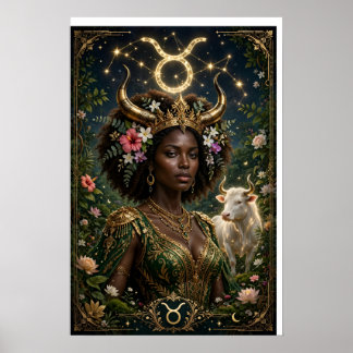 Affiche Taureau Zodiaque Reine Africaine
