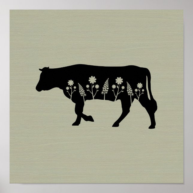 Affiche textuelle de la vache de ferme (Devant)