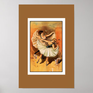 Affiche Théâtre Vintage Deux Danseuses de Ballet