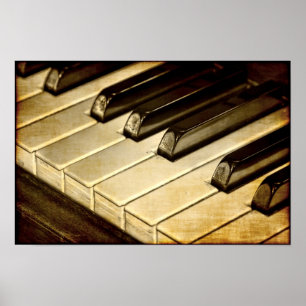 Affiche Touches de Piano Vintage