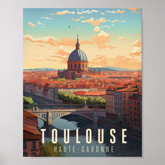 Affiche Toulouse - France - illustration (Devant)