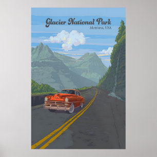 Affiche touristique du Parc national de Glacier