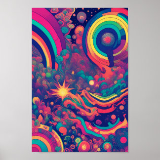 Affiche Trippy Rainbow Whirlwind