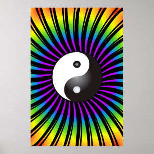 Affiche Trippy : Symbole de Yin Yang et conception