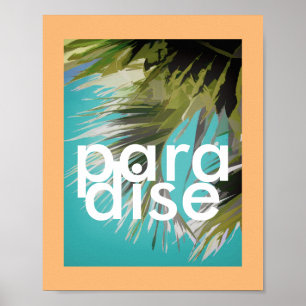 affiche tropicale avec texte paradis palmier tropi