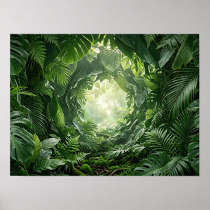 Affiche tropicale du tunnel botanique émeraude