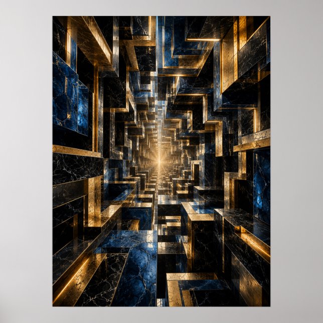 Affiche Tunnel Cube Infini - (Devant)