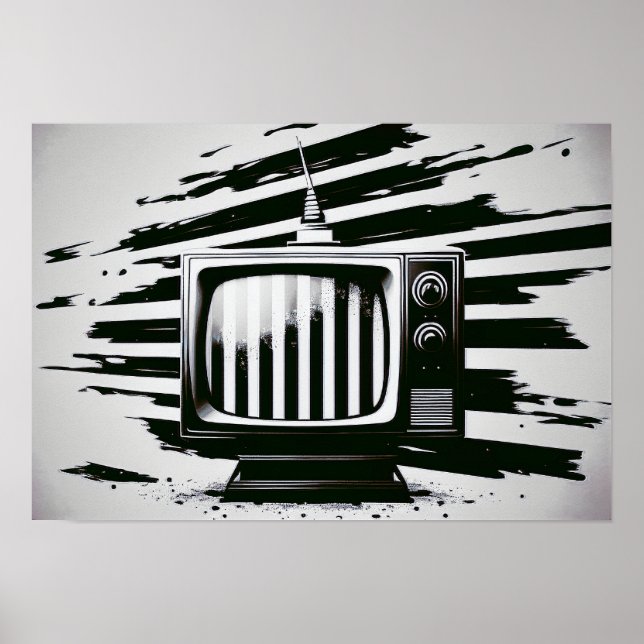 affiche TV en noir et blanc (Devant)