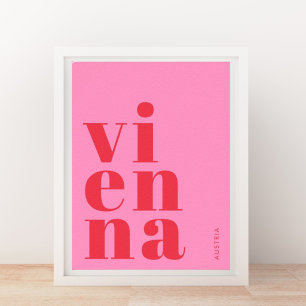 Affiche typographie rose Vienne Wien Autriche