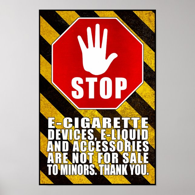 Affiche Vapeur Pas De Vente Aux Mineurs (Devant)