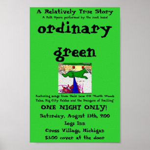 affiche verte ordinaire