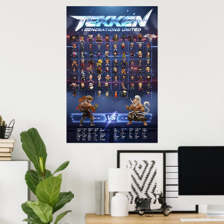 Affiche verticale des personnages chibi de Tekken