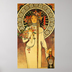 Affiche vintage Alfonse Mucha Trappistine Nouveau
