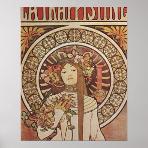 Affiche vintage Alfonse Mucha Trappistine Nouveau