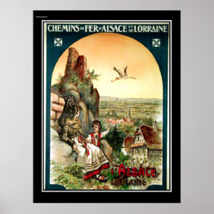 Affiche vintage Alsace & Lorraine France
