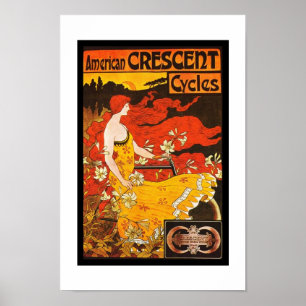 Affiche Vintage American Crescent Cycles