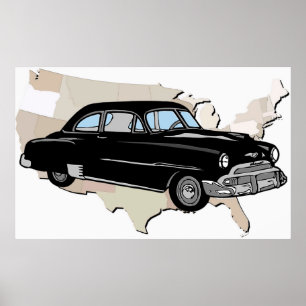 Affiche vintage classique de Chevy des années 1950