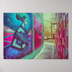 Affiche vintage d'art de rue de l'Irlande