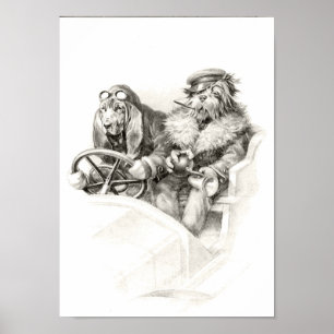 Affiche vintage de chien