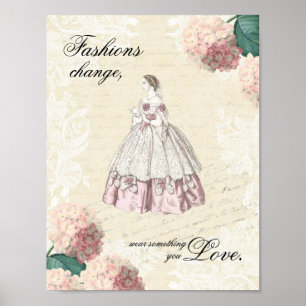 Affiche vintage de citation de mode