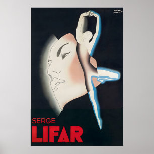 Affiche vintage de danseur de ballet Serge Lifar