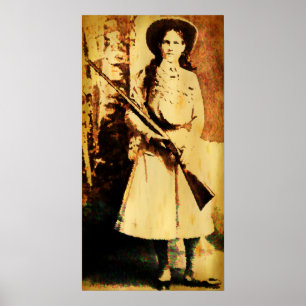 Affiche vintage de grunge d'huile d'Annie Oakley