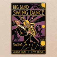 Affiche vintage de la danse des années 1940